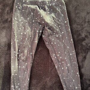 moon & stars print legging black and cream tights